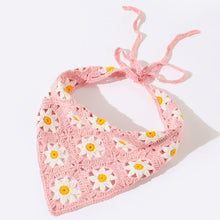 Load image into Gallery viewer, Hand Crochet Daisy Bandana