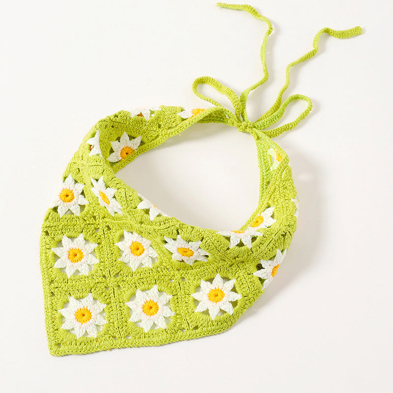 Hand Crochet Daisy Bandana