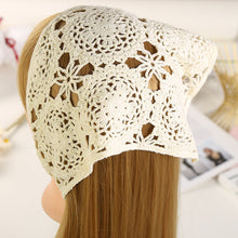 Load image into Gallery viewer, Hand Crochet Lace Bandana