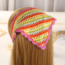 Load image into Gallery viewer, Hand Crochet Rainbow Bandana