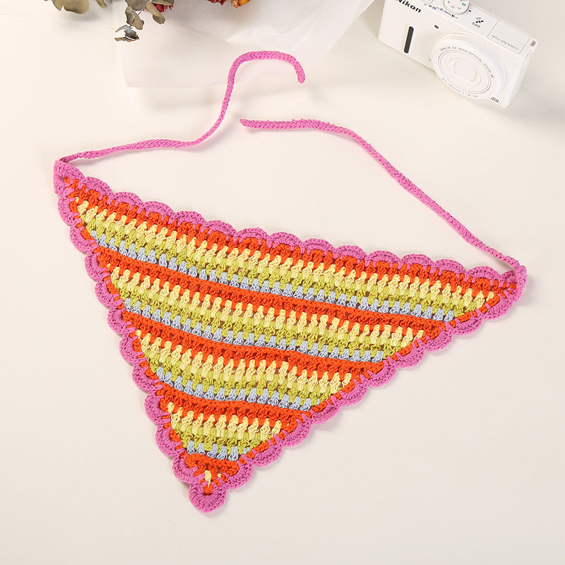 Bandana arc-en-ciel crocheté à la main