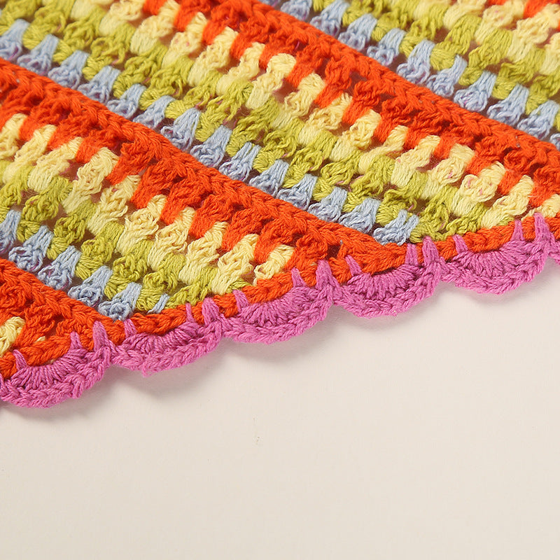 Hand Crochet Rainbow Bandana