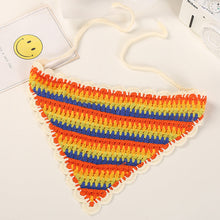 Load image into Gallery viewer, Hand Crochet Rainbow Bandana