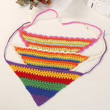 Load image into Gallery viewer, Hand Crochet Rainbow Bandana