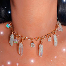 Lataa kuva Galleria-katseluun, Mushroom &amp; Star Crystal Choker Boho Necklace