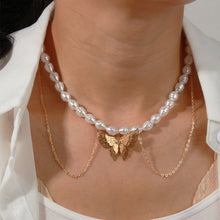 Load image into Gallery viewer, Pearl Butterfly Pendant Necklace