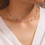 Collier chaîne en perles turquoise