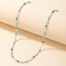 Load image into Gallery viewer, Turquoise Bead Chain Necklace