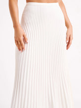 Load image into Gallery viewer, Crepe Knit Cravat Top &amp; Pleated Suiting Maxi Skirt
