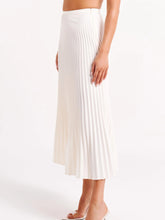 Load image into Gallery viewer, Crepe Knit Cravat Top &amp; Pleated Suiting Maxi Skirt