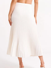Load image into Gallery viewer, Crepe Knit Cravat Top &amp; Pleated Suiting Maxi Skirt