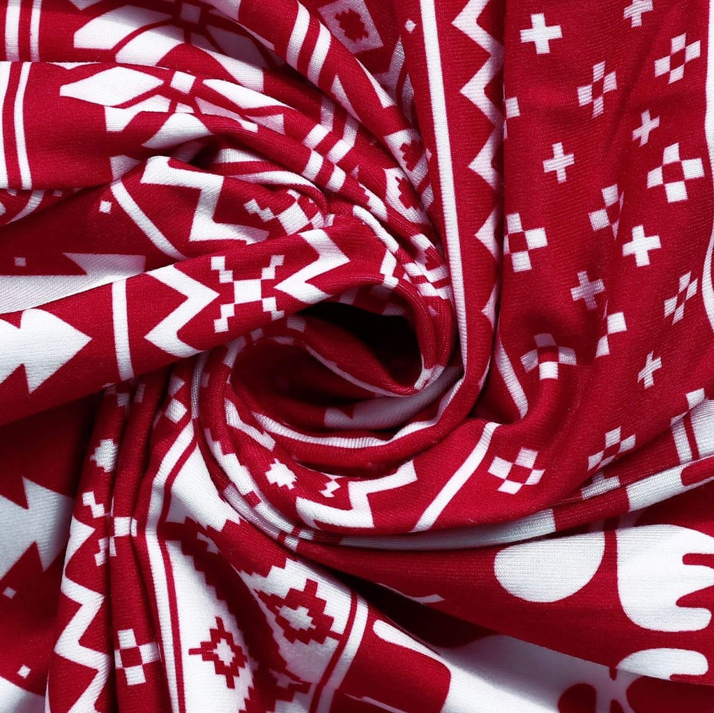 Red and White Christmas Print Family Matching Pajamas Sets