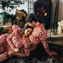 Load image into Gallery viewer, Red and White Christmas Print Family Matching Pajamas Sets