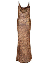 Load image into Gallery viewer, Melany Leopard Print Spaghetti Maxi Dress