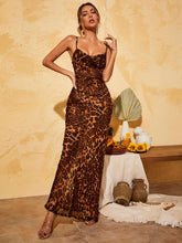 Load image into Gallery viewer, Melany Leopard Print Spaghetti Maxi Dress