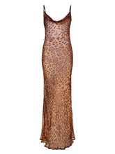 Load image into Gallery viewer, Melany Leopard Print Spaghetti Maxi Dress