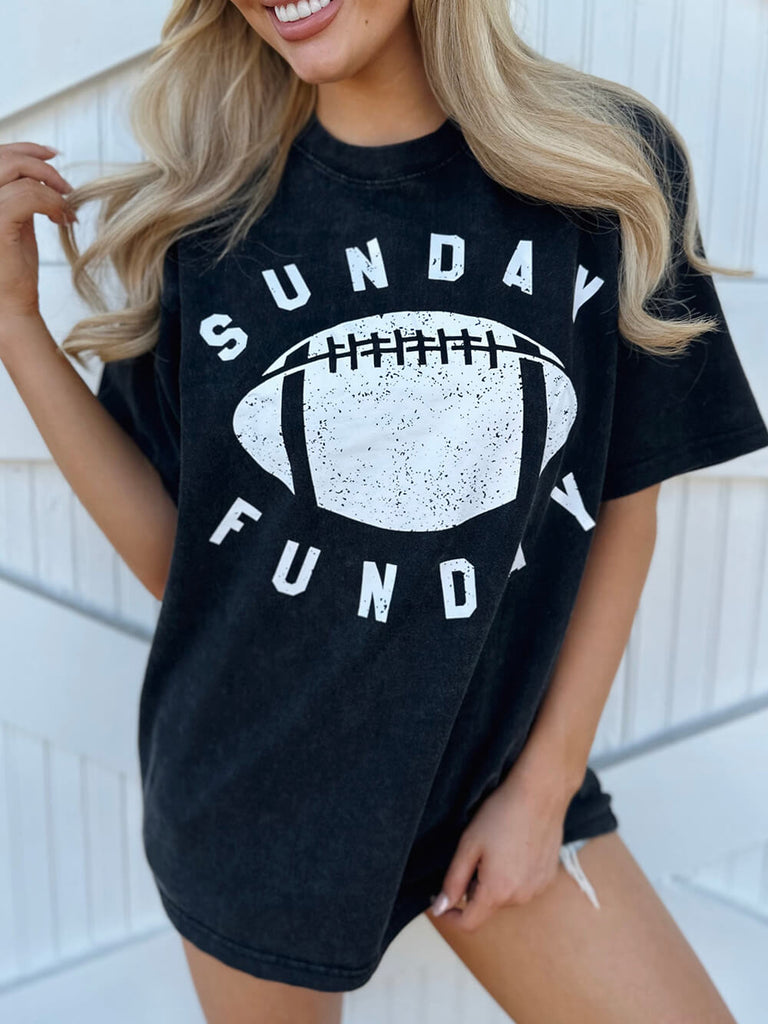 T-shirt graphique délavé minéral « Sunday Funday »