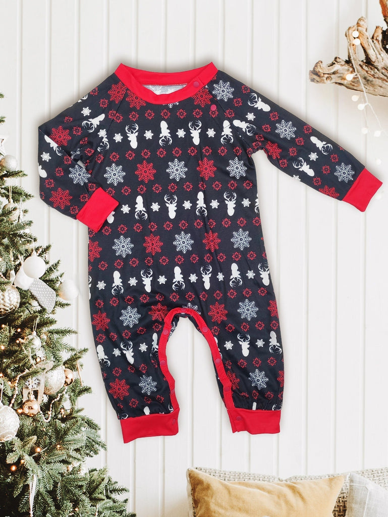 Ensembles de pyjamas assortis pour la famille Red Christmas Snow Deer (avec vêtements pour chien Pet's) 