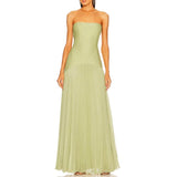 Elegant Wrap-Breasted Pleated Maxi Dress