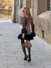Load image into Gallery viewer, Leopard Print Bell Sleeve Dress