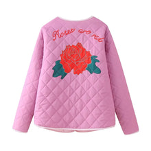 Load image into Gallery viewer, Rose Print Bow Pink Thin Jacket