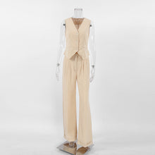 Carica l&#39;immagine nel visualizzatore di Gallery, Cotton Slim Waistcoat Trousers Suit