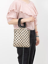 Load image into Gallery viewer, Block Wooden Bead Woven Tote Bag