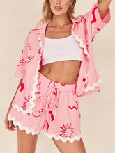 Load image into Gallery viewer, Short-Sleeved Printed Vacation Casual Two-Piece Set