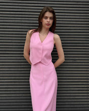 Load image into Gallery viewer, Pink Suit Waistcoat And Skirt Set