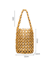 Load image into Gallery viewer, Hollowed-Out Wooden Bead Woven Bucket Bag