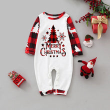 Load image into Gallery viewer, Red Plaid Christmas Tree Pattern Family Matching Pajamas Sets