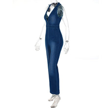 Load image into Gallery viewer, Denim Lapels Jumpsuit