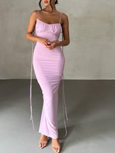 Load image into Gallery viewer, Backless Ruched Evening Dress