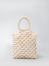 Load image into Gallery viewer, Block Wooden Bead Woven Tote Bag