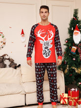 Load image into Gallery viewer, Red Christmas Snow Deer Fmalily Matching Pajamas Sets (with Pet&#39;s dog clothes)