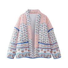 Load image into Gallery viewer, Lapel Printed Patchwork Quilted Thin Jacket