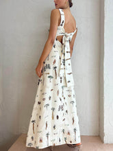 Load image into Gallery viewer, Fashionable Personalized Graffiti Suspender Sexy Backless Maxi Dress