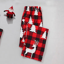 Lataa kuva Galleria-katseluun, Red Plaid Christmas Tree Pattern Family Matching Pajamas Sets