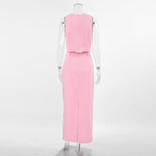 Load image into Gallery viewer, Pink Suit Waistcoat And Skirt Set