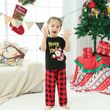 画像をギャラリービューアに読み込む, Red Plaid Short Sleeves Family Matching Pajamas Set