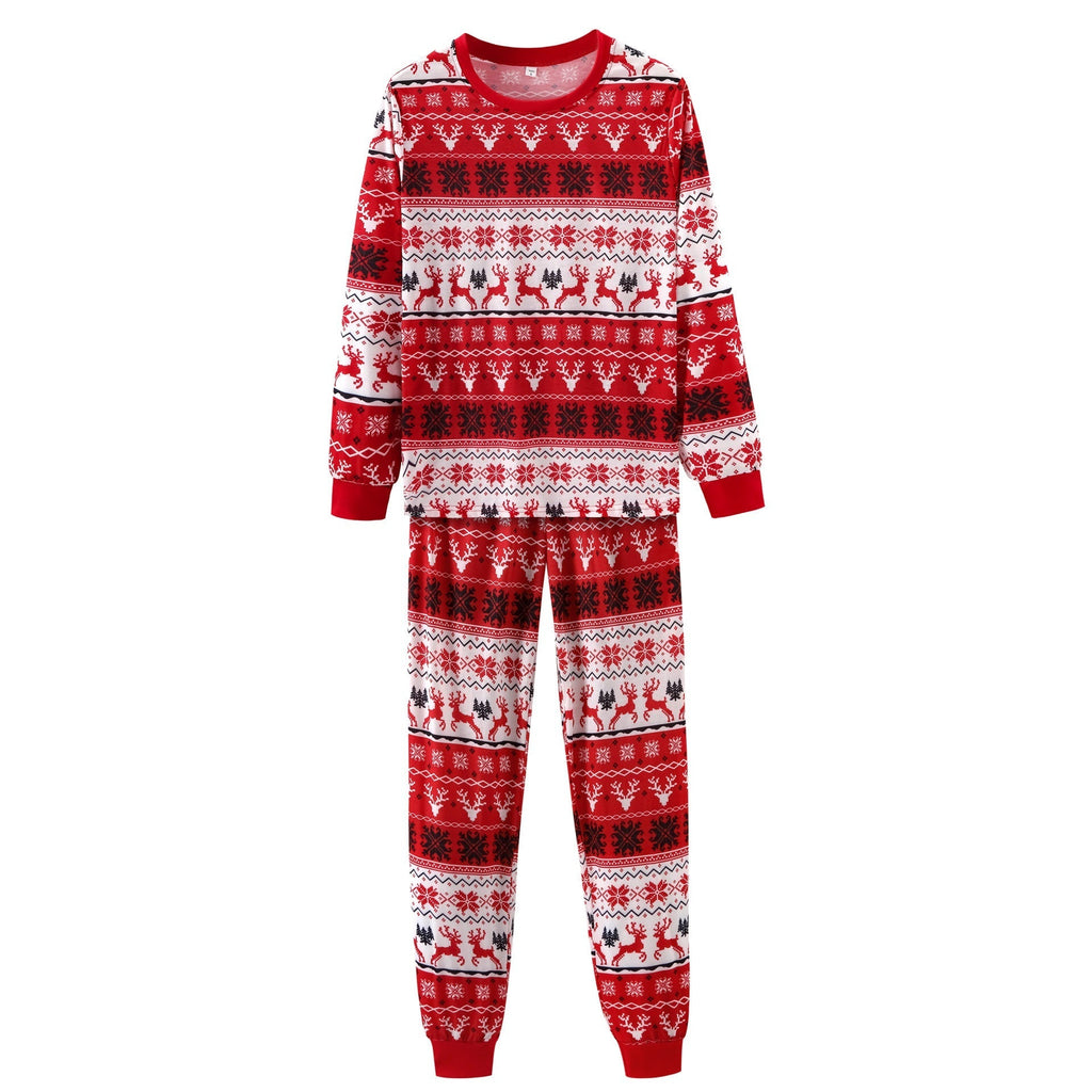 Pyjama assorti Fmalily à imprimé élan de Noël rouge 