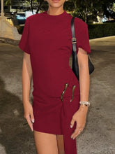 Load image into Gallery viewer, Draped Belted Mini Dress