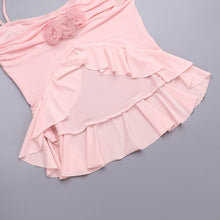 Load image into Gallery viewer, Pleated Midriff Halter Slim-Fit Slit Skirt Sets