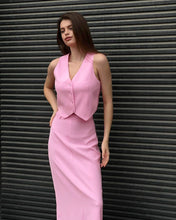 Load image into Gallery viewer, Pink Suit Waistcoat And Skirt Set