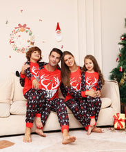 Load image into Gallery viewer, Red Christmas Snow Deer Fmalily Matching Pajamas Sets (with Pet&#39;s dog clothes)