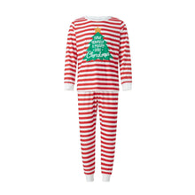 Load image into Gallery viewer, Red and White Striped Christmas Tree Fmalily Matching Pajamas Sets