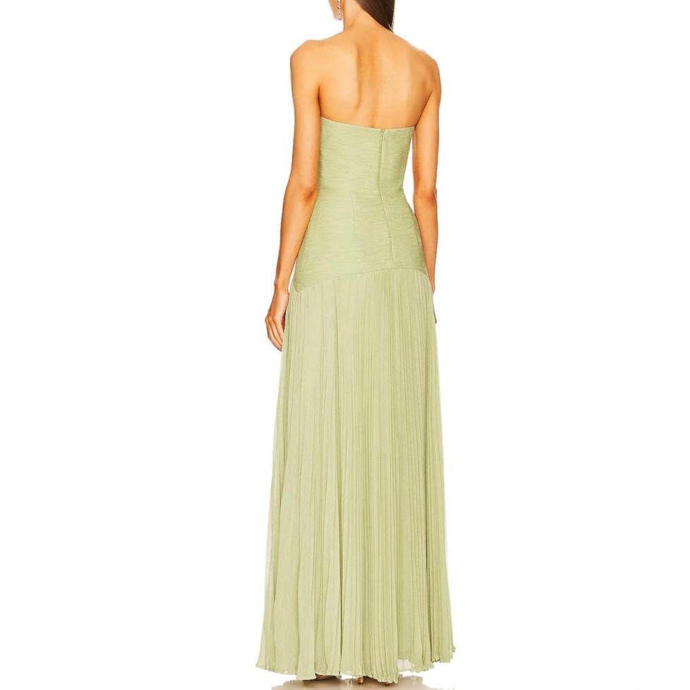 Elegant Wrap-Breasted Pleated Maxi Dress