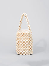 Load image into Gallery viewer, Hollowed-Out Wooden Bead Woven Bucket Bag