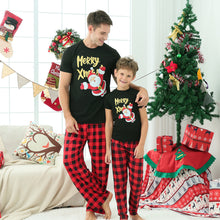 Laden Sie das Bild in den Galerie-Viewer, Red Plaid Short Sleeves Family Matching Pajamas Set