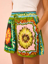 Load image into Gallery viewer, Special Sunflower Print Elastic Waist Shorts